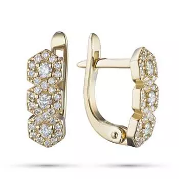Серьги из желтого золота с бриллиантами э0301сг10210125