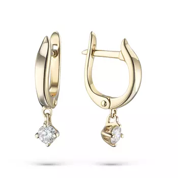Серьги из желтого золота с бриллиантами э0301сг05220203
