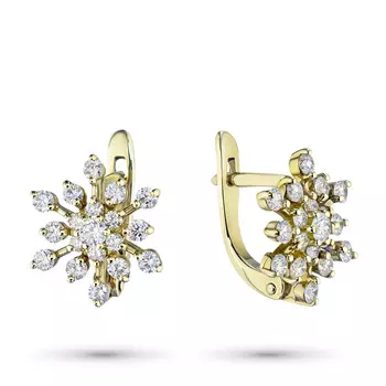 Серьги из желтого золота с бриллиантами э0301сг09151700