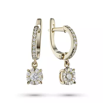 Серьги из желтого золота с бриллиантами э0301сг06191300