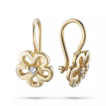 Серьги из желтого золота с бриллиантами э0301сг04210526