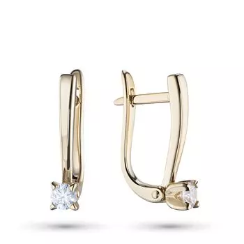 Серьги из желтого золота с бриллиантами э0301сг09200227