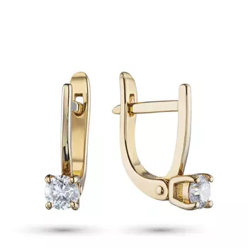 Серьги из желтого золота с бриллиантами э0301сг08210863