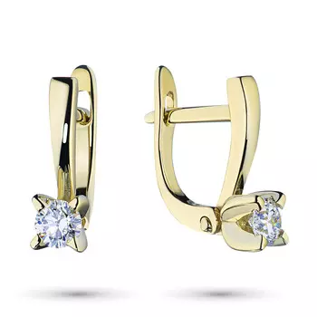 Серьги из желтого золота с бриллиантами э0301сг04160800