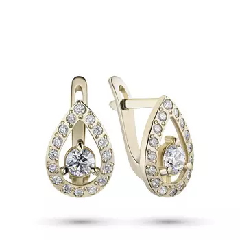 Серьги из желтого золота с бриллиантами э0301сг08071300