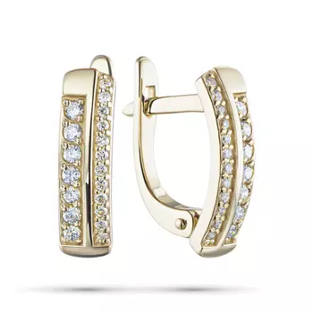 Серьги из желтого золота с бриллиантами э0301сг06210106