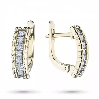 Серьги из желтого золота с бриллиантами э0301сг04154900