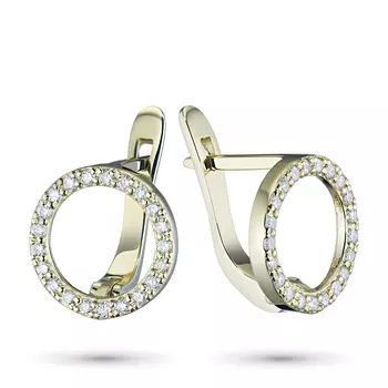 Серьги из желтого золота с бриллиантами э0301сг04202732
