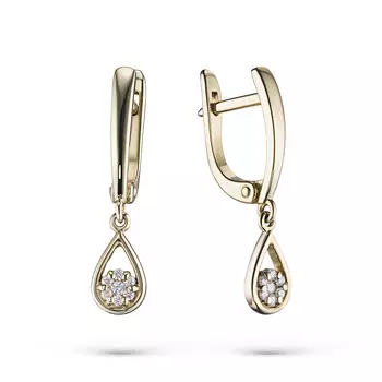 Серьги из желтого золота с бриллиантами э0301сг08170100