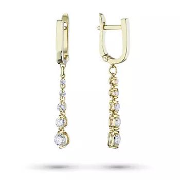 Серьги из желтого золота с бриллиантами э0301сг09140700