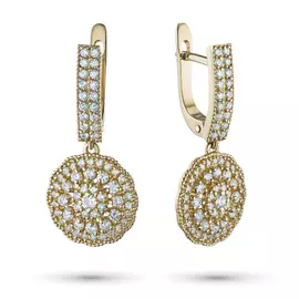 Серьги из желтого золота с бриллиантами э0301сг04201512