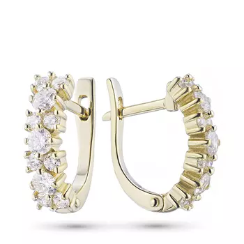 Серьги из желтого золота с бриллиантами э0301сг12141900