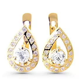 Серьги из желтого золота с бриллиантами э03с080713