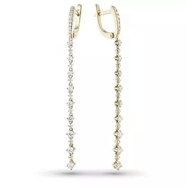 Серьги из желтого золота с бриллиантами э03с031806