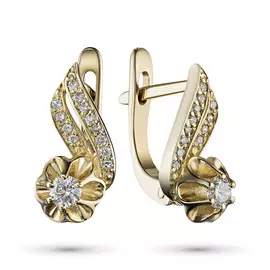 Серьги из желтого золота с бриллиантами лт03с111835