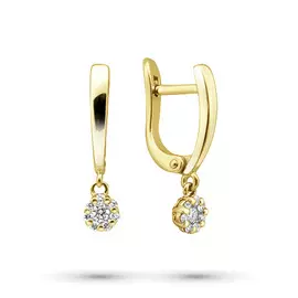 Серьги из желтого золота с бриллиантами э03с091606