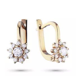 Серьги из желтого золота с бриллиантами э0301сг01159700