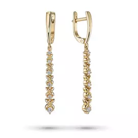 Серьги из желтого золота с бриллиантами э0301сг02184200