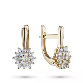 Серьги из желтого золота с бриллиантами э0301сг03210107