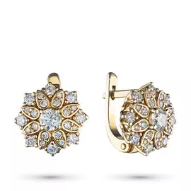 Серьги из желтого золота с бриллиантами э0301сг04186100