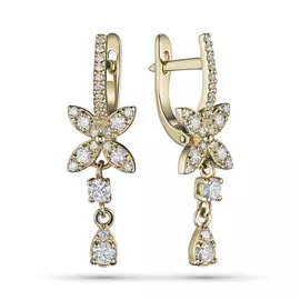 Серьги из желтого золота с бриллиантами э0301сг04196200