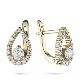 Серьги из желтого золота с бриллиантами э0301сг04202733