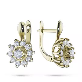 Серьги из желтого золота с бриллиантами э0301сг04202940
