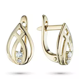 Серьги из желтого золота с бриллиантами э0301сг04210516