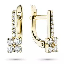 Серьги из желтого золота с бриллиантами э0301сг04210656