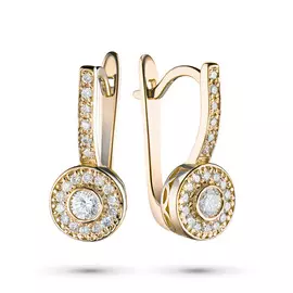 Серьги из желтого золота с бриллиантами э0301сг05155200