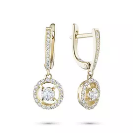 Серьги из желтого золота с бриллиантами э0301сг05210014