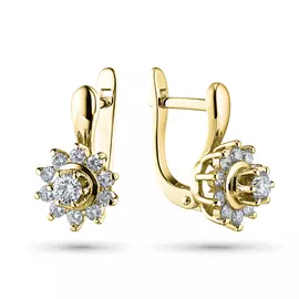 Серьги из желтого золота с бриллиантами э0301сг07153800