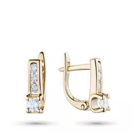 Серьги из желтого золота с бриллиантами э0301сг07210001