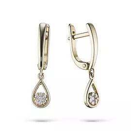 Серьги из желтого золота с бриллиантами э0301сг08170100