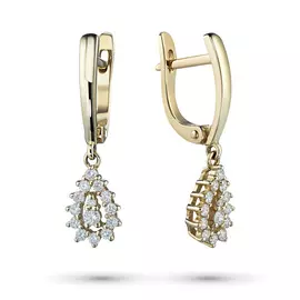 Серьги из желтого золота с бриллиантами э0301сг08189300