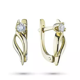 Серьги из желтого золота с бриллиантами э0301сг09090400