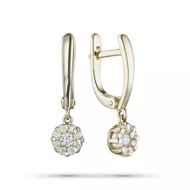 Серьги из желтого золота с бриллиантами э0301сг09160600