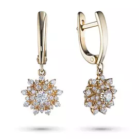 Серьги из желтого золота с бриллиантами э0301сг09185800