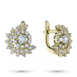 Серьги из желтого золота с бриллиантами э0301сг09185900