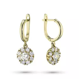 Серьги из желтого золота с бриллиантами э0301сг10163800