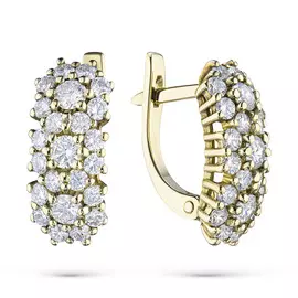 Серьги из желтого золота с бриллиантами э0301сг10170900