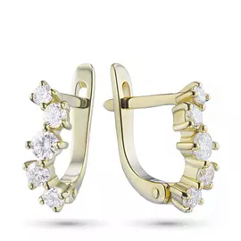 Серьги из желтого золота с бриллиантами э0301сг10172900