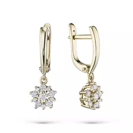 Серьги из желтого золота с бриллиантами э0301сг10182600