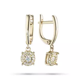 Серьги из желтого золота с бриллиантами э0301сг10200661