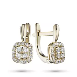 Серьги из желтого золота с бриллиантами э0301сг11174400