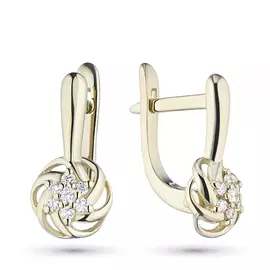 Серьги из желтого золота с бриллиантами э0301сг12170400