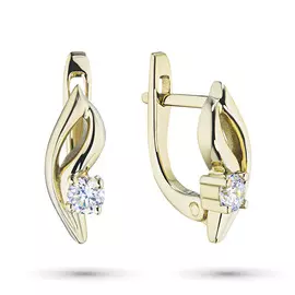 Серьги из желтого золота с бриллиантом э0301сг06195600