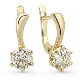 Серьги из желтого золота с бриллиантом э03с011308