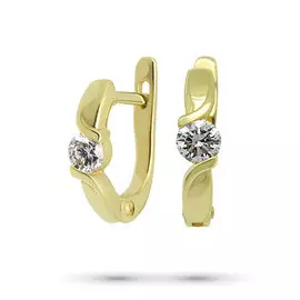 Серьги из желтого золота с бриллиантом э03с031379