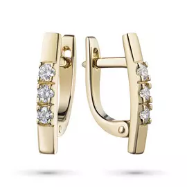 Серьги из желтого золота с бриллиантом э03с071324